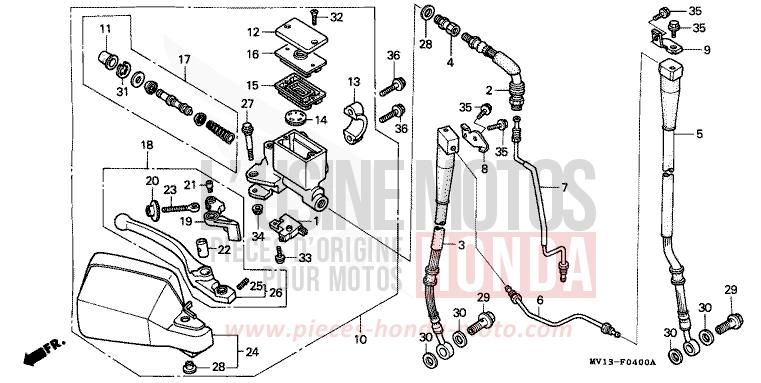 FR. BRAKE MASTER CYLINDER for Africa Twin 750 BLACK (NH1K) from 1991